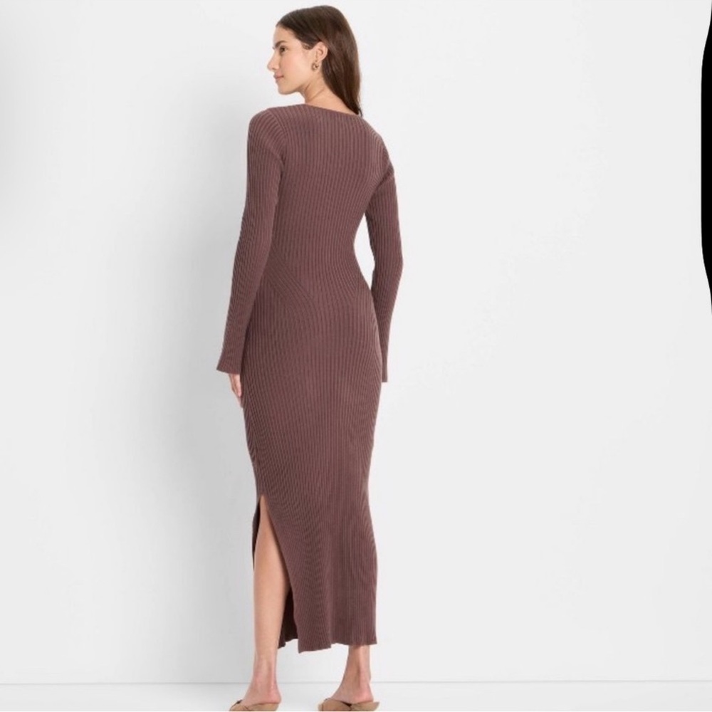 Future collective Long sleeve brown dress - Picture 5 of 5